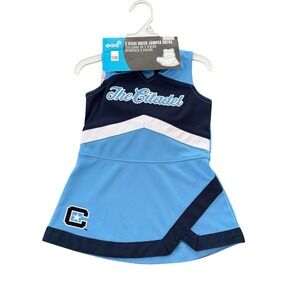 NWT Gen2 The Citadel Bulldogs Girls 2T Cheer Captain Jumper Dress Bloomers Set